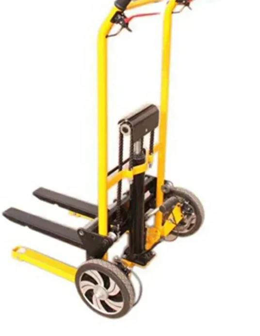 Portable Manual Handling Stacker, Light and Small Household Lift Truck, Hydraulic Unloading，Mini 200kg Load-Bearing Forklift