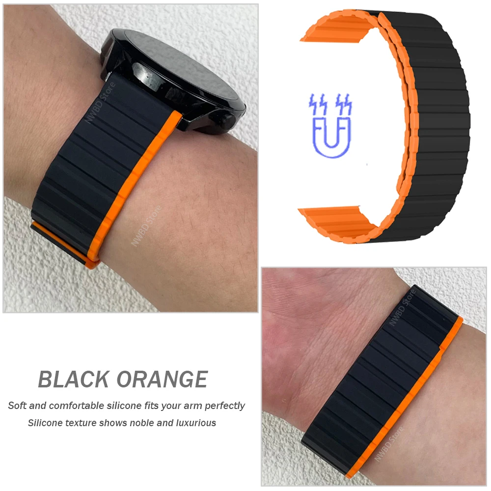 Magnetic Watchband for HUAWEI GT 2 3 42mm 46mm Silicone Band for HUAWEI WATCH 4 Pro Runner Strap Bracelet Accessories 20mm 22mm