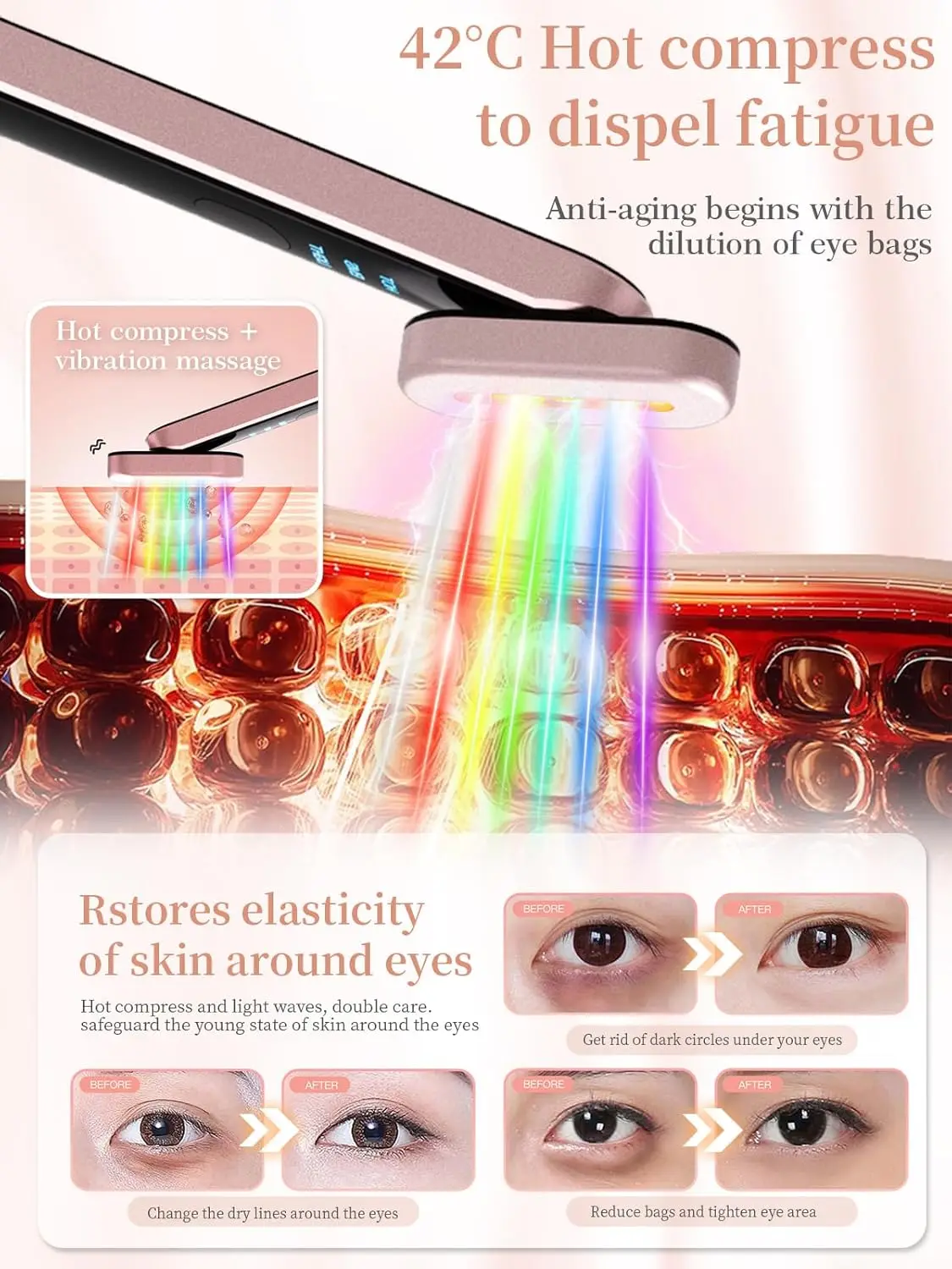 عصا علاج بضوء حب الشباب العلاج بالضوء الأحمر لجهاز الوجه مكركرنت ، مدلك الوجه توهج الجمال الحقيقي اللمفاوي #3