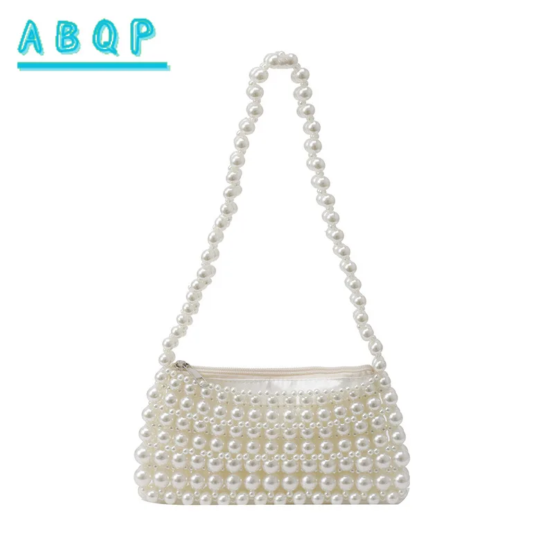 

Women's Shoulder Bag Handmade Beaded Woven Square Bags 2025 New Elegant Versatile Commuter Underarm Mobile Phone Bag