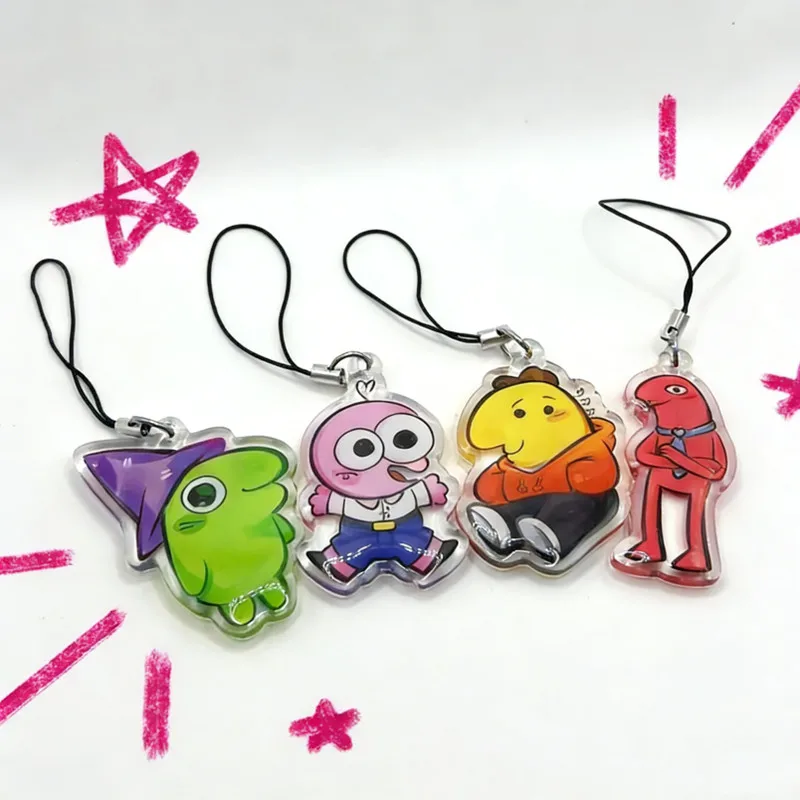 Cute Whimsical Face dance friend Acrylic phone chain/Keychain - Dual-Use Bag Charm & Phone Accessory, Perfect BFF Share Gift