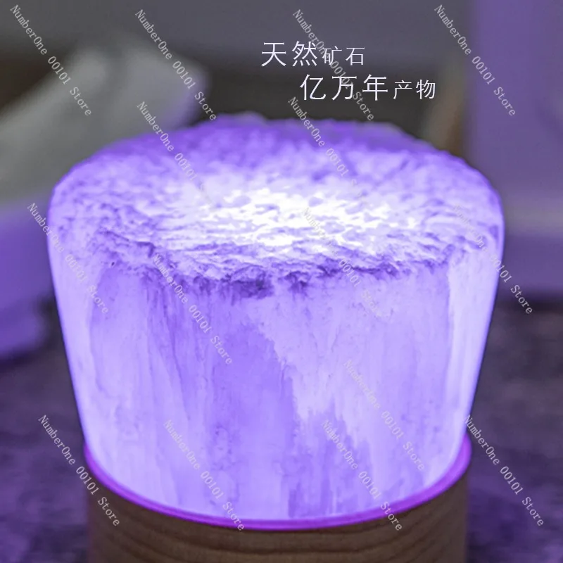 Creative Natural Diffuser Stone with LED Night Light,Flameless Aromatherapy Lamp for Bedroom Decoratio