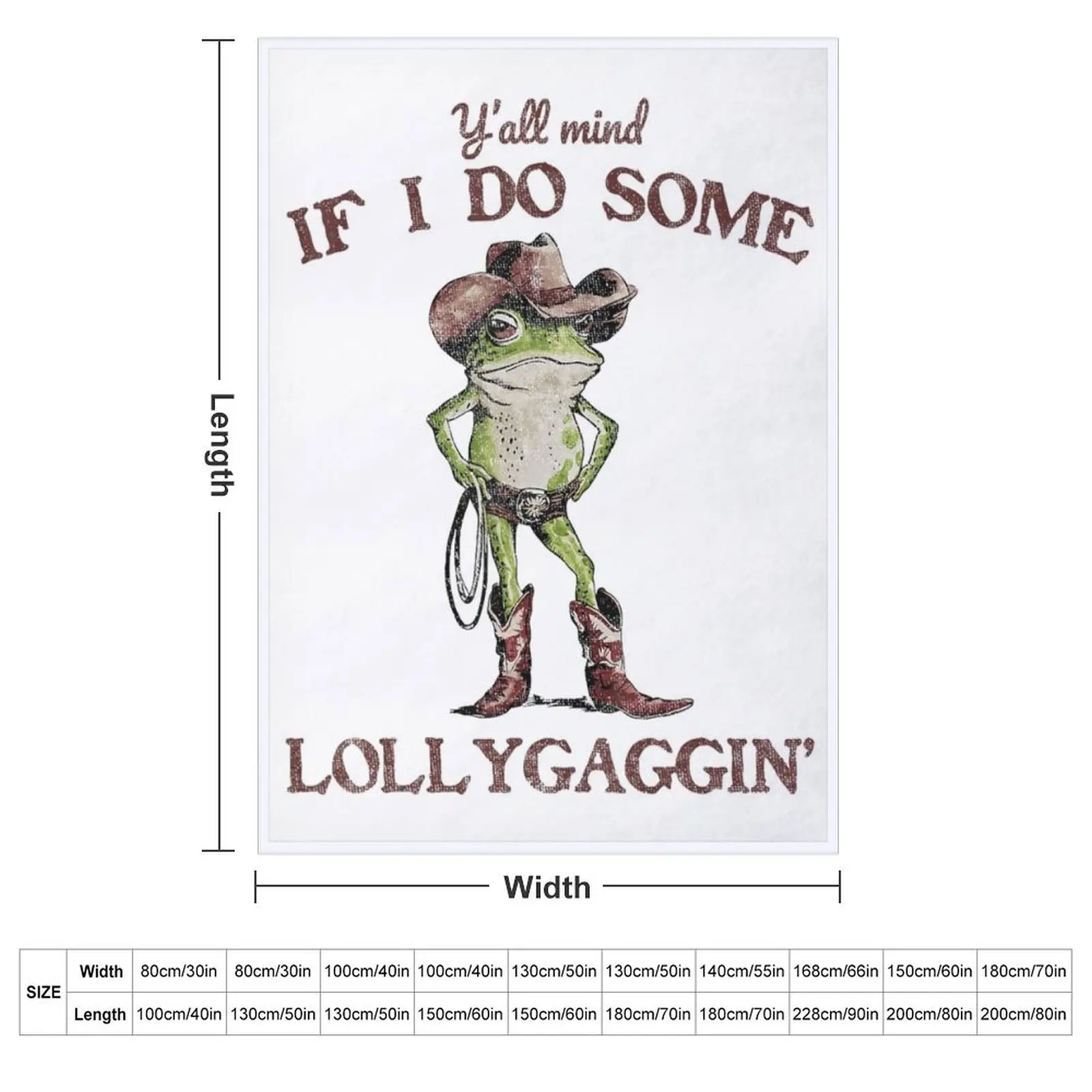 Y'all Mind If I Do Some Lollygagging Meme Cowboy Frog Throw Blanket blankets and throws Multi-Purpose halloween Blankets