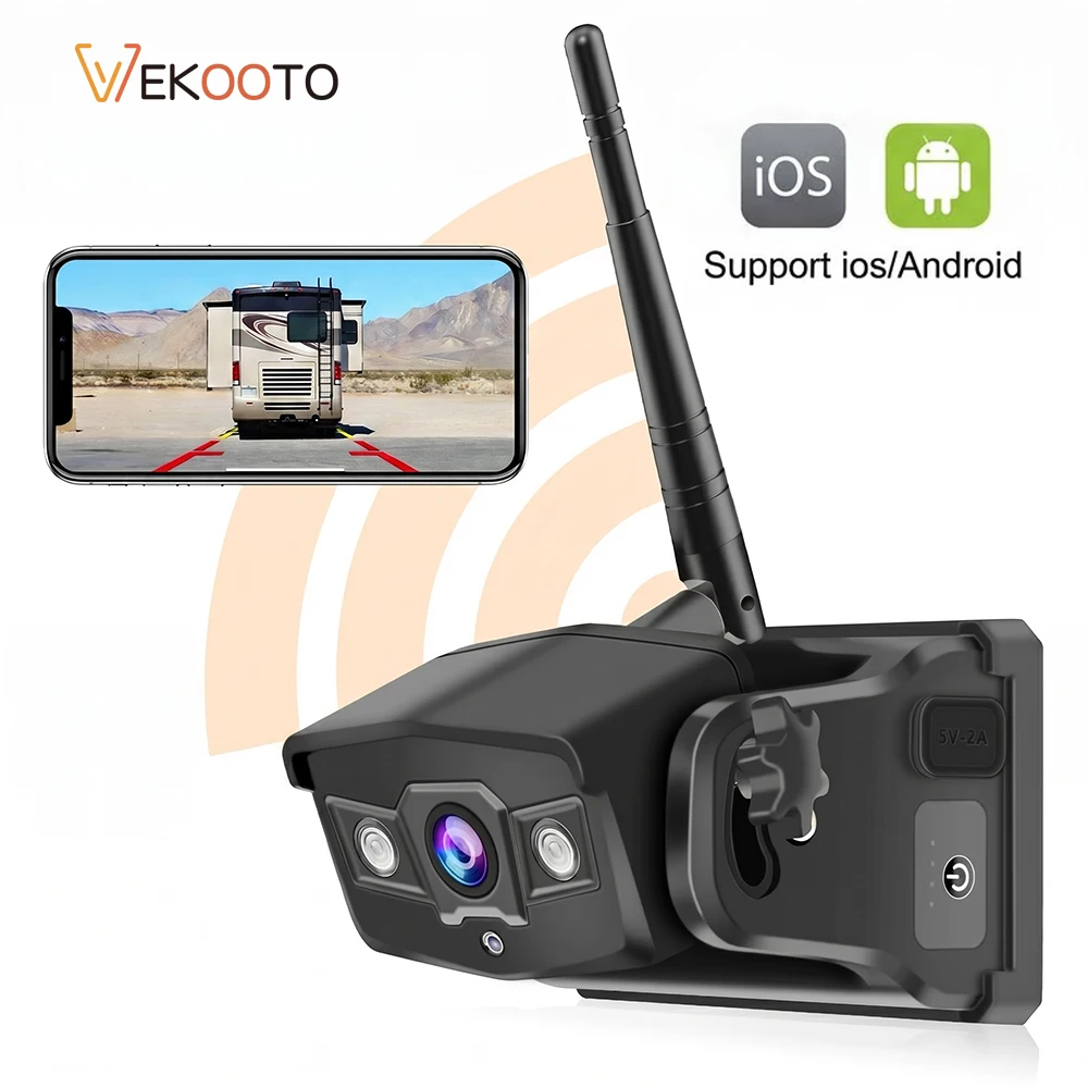 

1080P Magnetic WiFi Wireless Backup Camera for IOS Android IR Night Vision Battery Powered Reversing Camera for Caravan Trailer