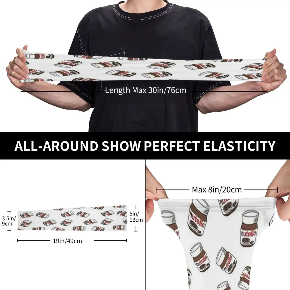 Nutella Pattern Outdoor Arm Sleeves Sun UV Protection Cover Summer Ice Silk Cycling Tattoo Sleeves