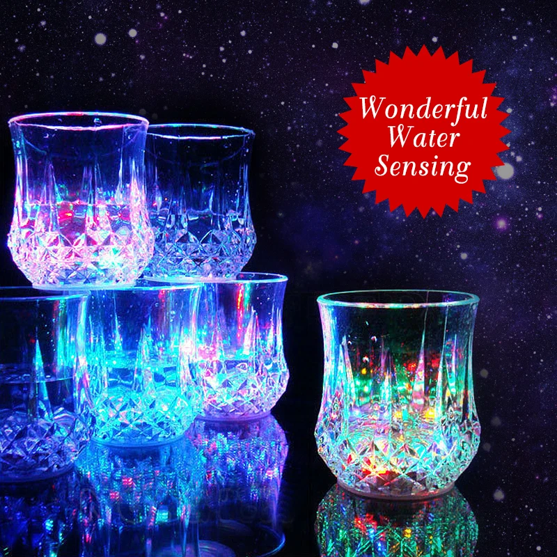 Creative Light Up LED Cups Automatic Flashing Drinking Cup Mugs Color Changing Beer Whisky Glass Cup For Bar Club Party Supplies