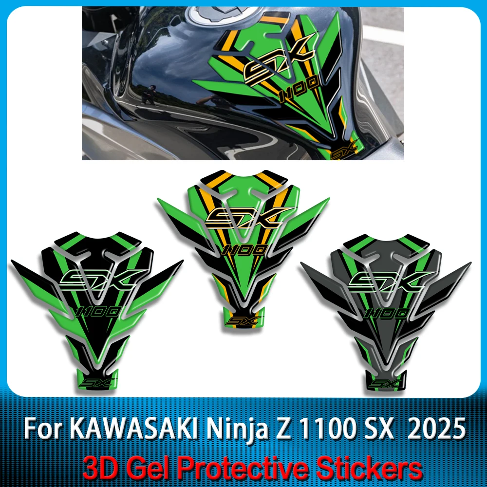 For Kawasaki Z1100SX Z1000 SX 2025 ninja 1100 3D Gel Fuel Tank Sticker Fuel Tank Pad Motorcycle Paint Protection Decal