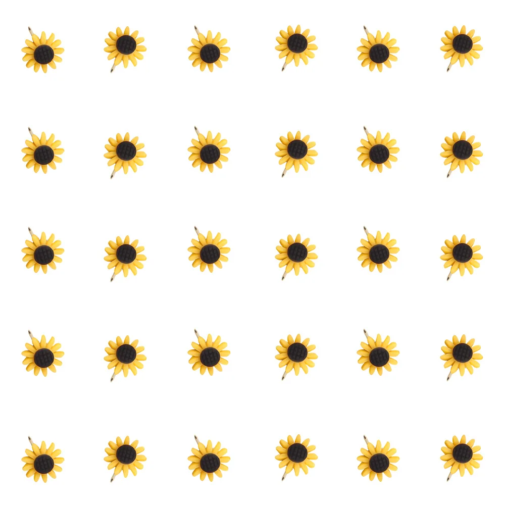 

Adorable Sunflower Pushpins Thumb Tacks Decorative Poster Supply Multi function Household Pins Resin Iron Safe Colorful