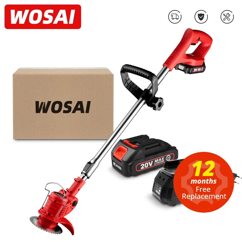 Woai-電気芝刈り機,調整可能な長さ,コードレスグラスカッター,ガーデンツール,45 °, 60 ° 角度の調整,20v