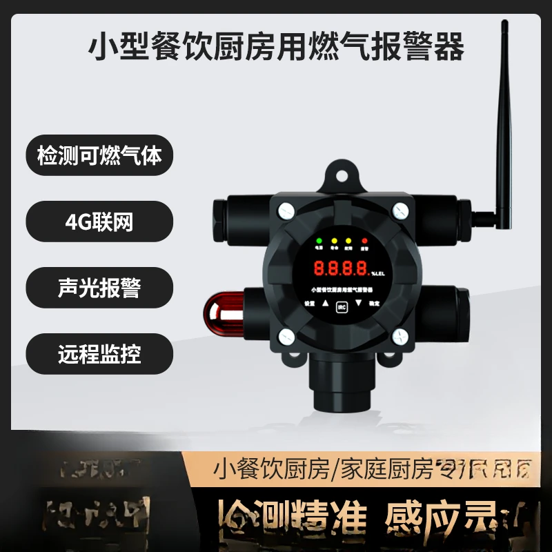 Commercial Catering Hotel Kitchen Combustible Gas Detection Alarm Gas Natural Gas Leak Automatic Cut-off Valve