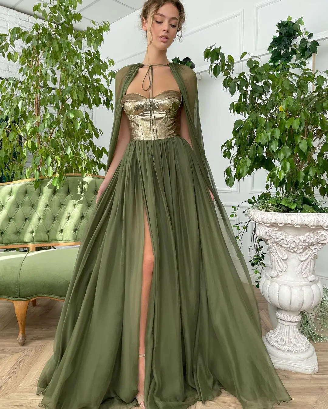 

Sweetheart Prom Dresses with Wraps Long Ruched Side Split Chiffon Evening Dress Women Wear A Line Formal Party Banquet Vestidos