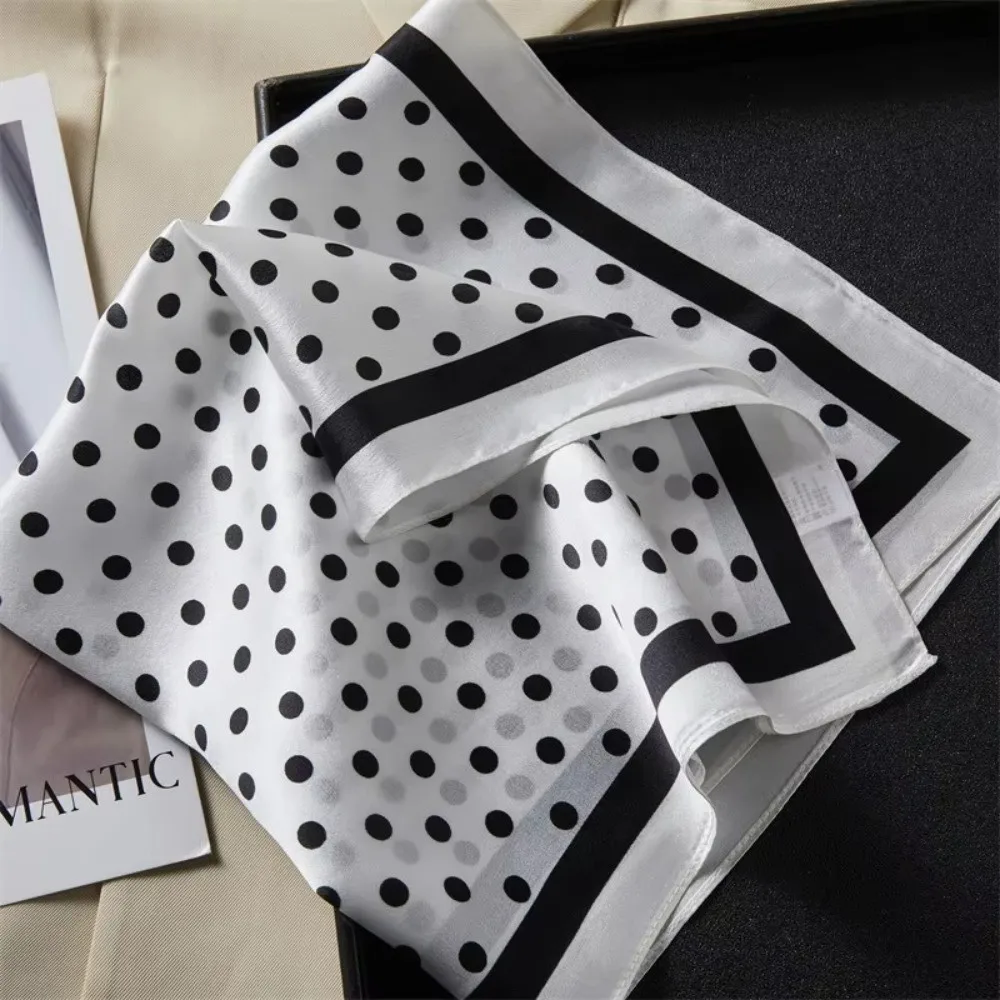 Elegant 70x70cm Square Scarf Satin Simulated Silk Neck Scarf Thin Soft Handbag Accessory for Women