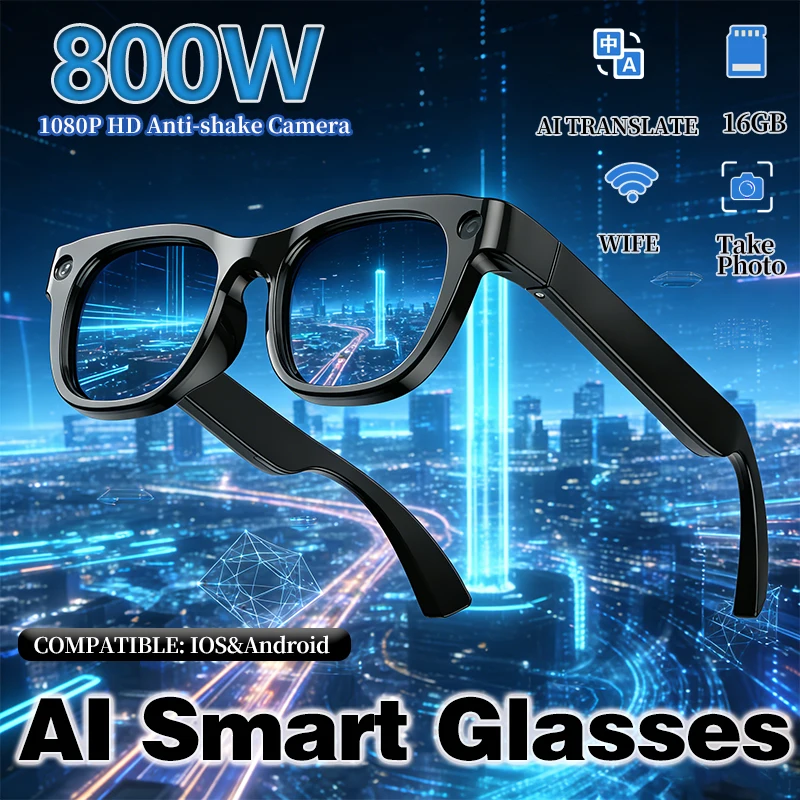 

Новые многофункциональные умные очки 2026 года с ИИ, голосовым помощником, EIS-стабилизацией, 16 ГБ памяти и функцией перевода в реальном времени