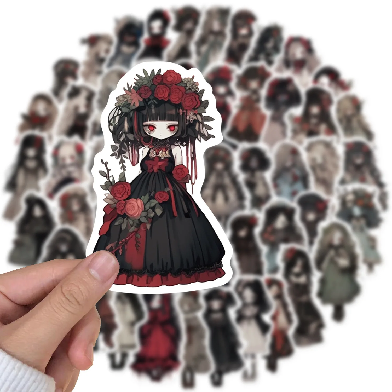 

10/50PCS Cute Cartoon Horror Witch Goth Girl Stickers For Laptop Scrapbook Skateboard Phone Guitar Suitcase Anime Sticker Toy