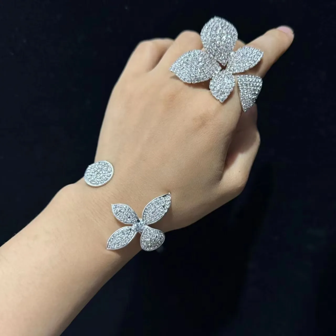 A brand new and sparkling butterfly tennis ankle, the perfect jewelry for summer beach brides' wedding parties view 2