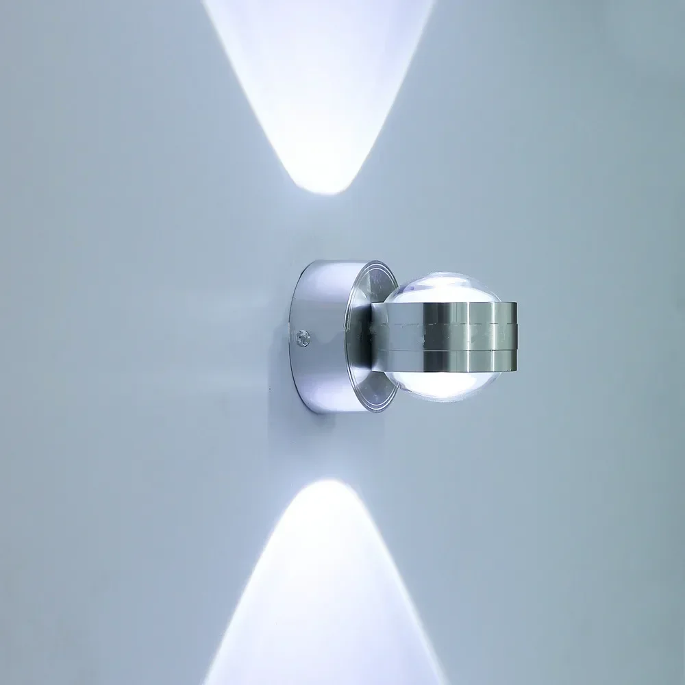 Hot sell 6w warm white wall lamp Aluminum led mirror lighting up and down stair wall light AC85V-265V background decor lamp
