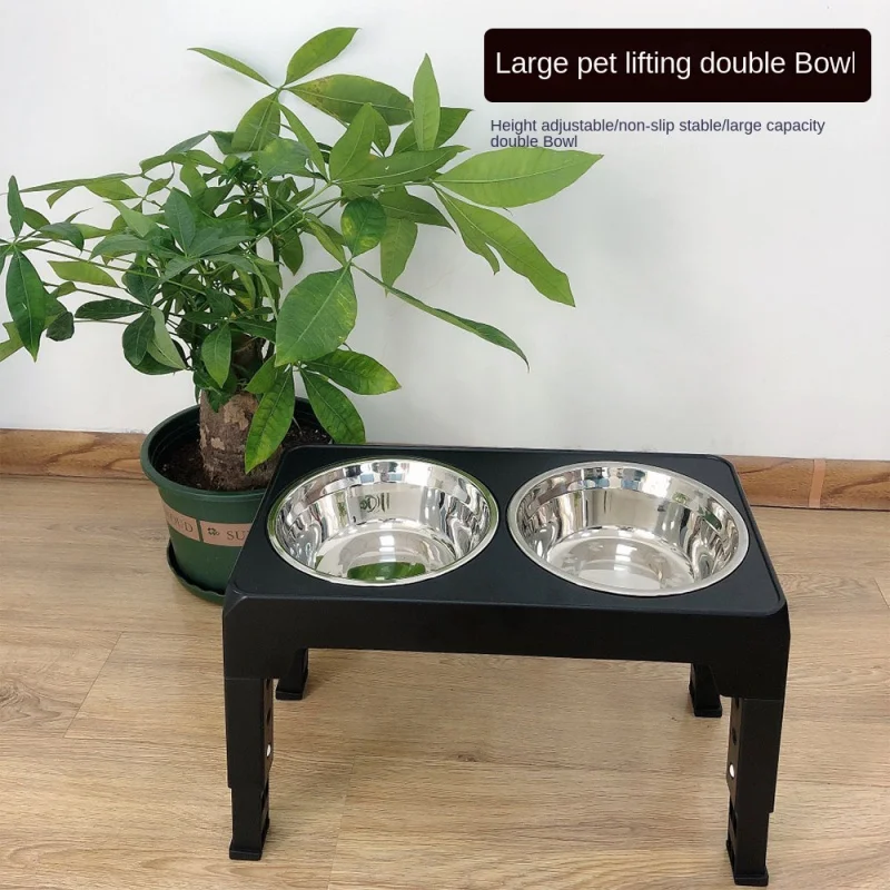 

Lifting and Adjusting Pet Bowl Stainless Steel Bowl Large Dog Dual Bowl Dog Bowl Feeder Folding Bowl Dog Bowl Tableware Bowl