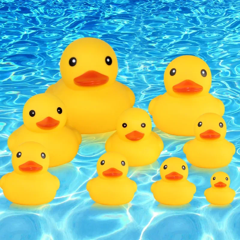 Grand canard jaune jouant dans l'eau, jouets de bain préscolaires, canards grinçants flottants dans la baignoire, cadeau pour nourrissons et enfants, baby shower, 1PC