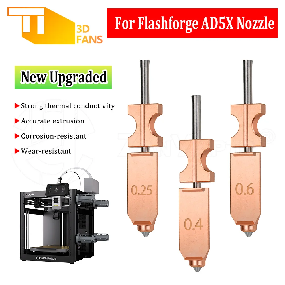 

New Upgraded Ad5x Integrated Nozzle Bimetallic Hardened Steel precise extrusion convenient nozzle replacement for Flashforge