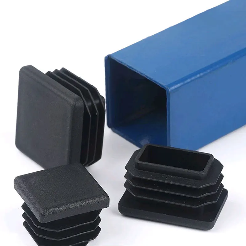 5/20 Pieces Square Plastic Square Table Feet Cap Black Tubing Insert Plug Hole Cover Feet Anti-Slip Foot Protection Pad Home Dec