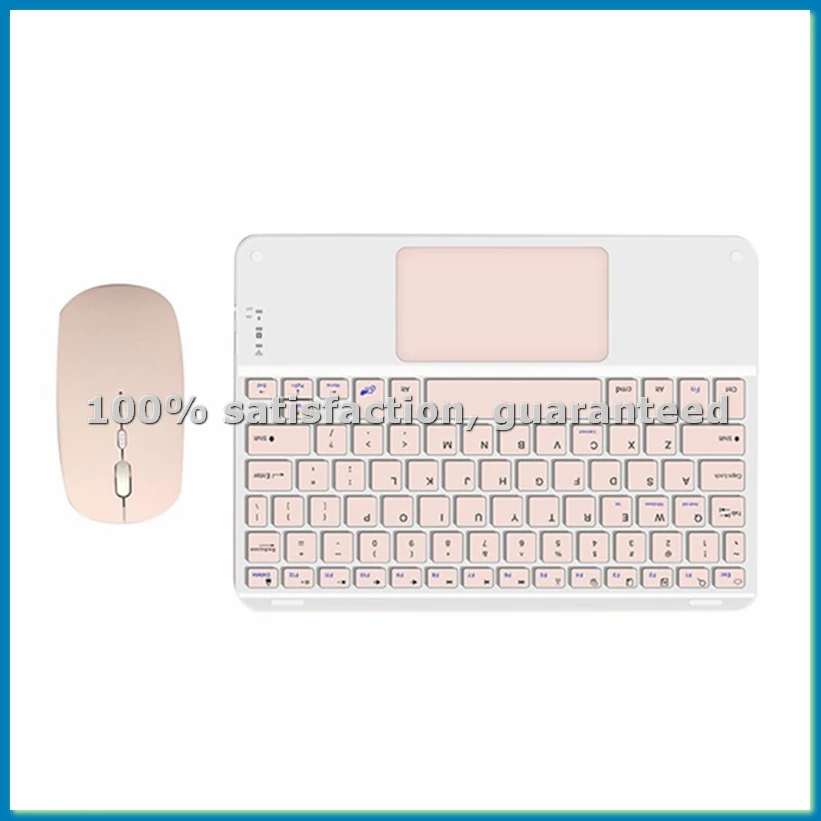 

Клавиатура с тачпадом и Bluetooth-мышью для ПК, планшетов, игр, беспроводная клавиатура Pink-ELEC