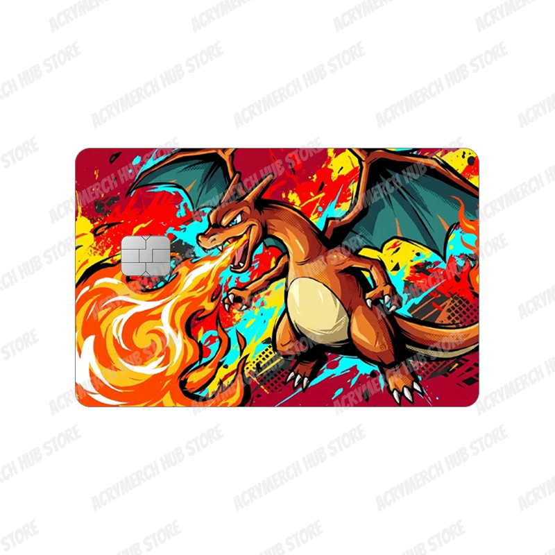Squirtle Bulbasaur Charizard Pocket Monsters Anime Cartoon Matte Bank Debit Card Sticker Decoration Accessories Birthday Gift - view 6
