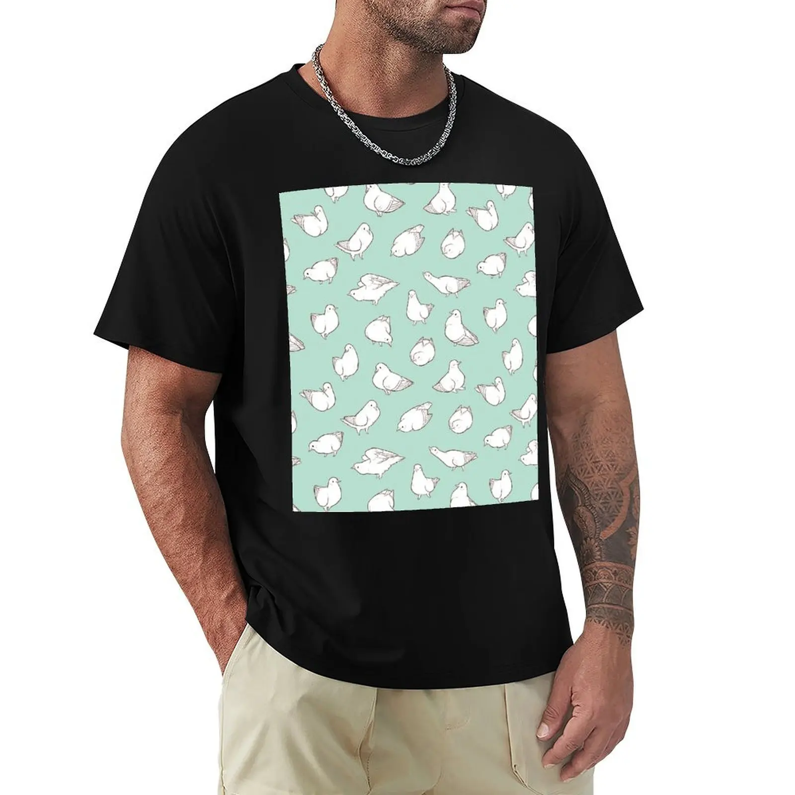 

Pigeon Poofs in Mint T-Shirt graphic shirts shirts graphic tee croswit shirt man Clothing shirts men