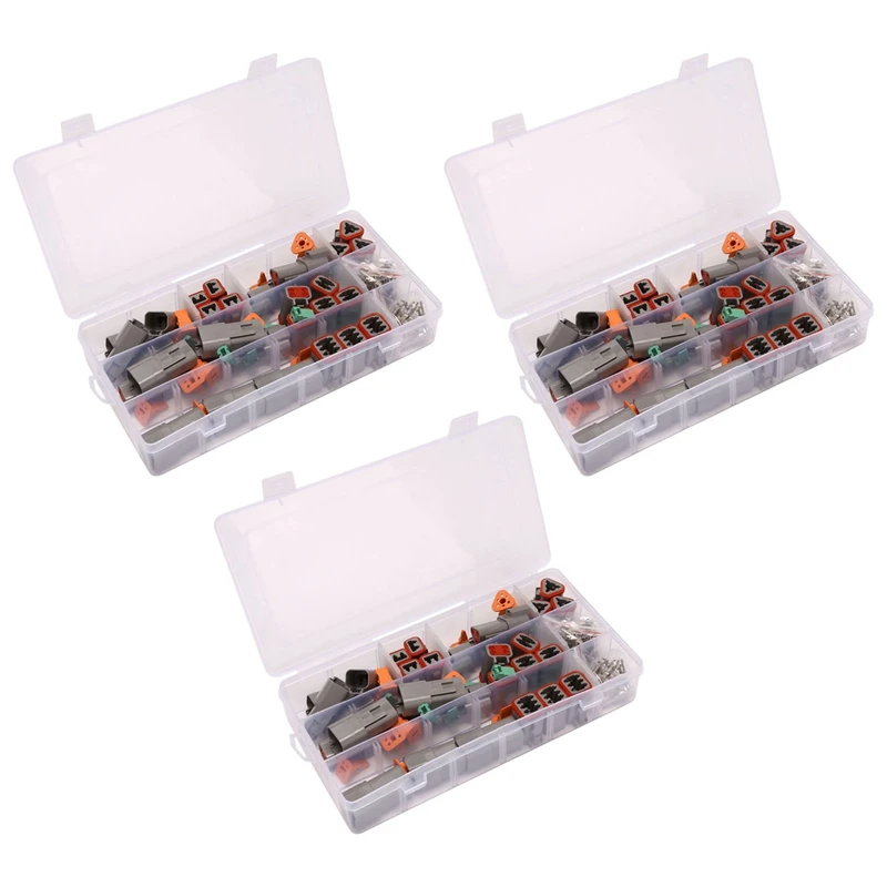 

420Pcs Deutsch DT Series Waterproof Wire Connector Kit DT06-2/3/4/6S DT04-2/3/4/6P Automotive Sealed Plug With Pins Box