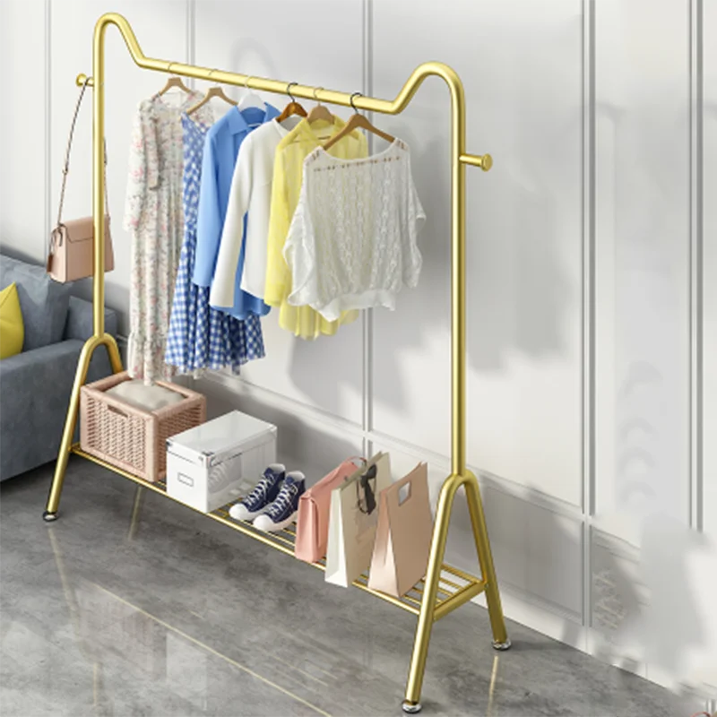 Black Drying Rack Clothes Portable Metal Balcony Minimalist Gold Clothes Rack Floor Arara De Roupa Furniture Living Room