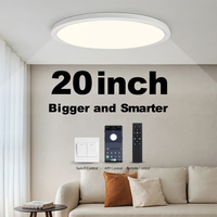 0.9 Inch Ultra-thin Smart LED Ceiling Light Pendant 24W 28W 38W 48W AC85V-265V Indoor Home Decorative Fixtures Remote Control