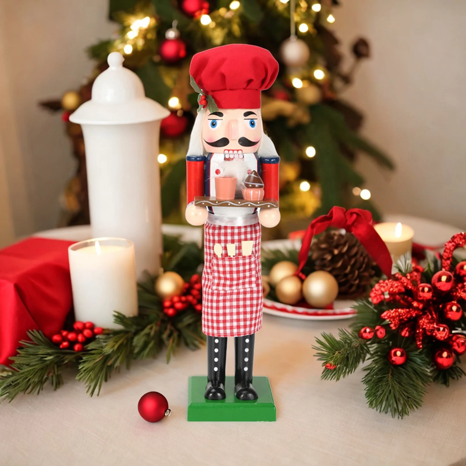 كسارة البندق الخشبية الجندي سطح المكتب الحلي التقليدية هدايا الحفلات دمية كسارة البندق التماثيل لزينة عطلة عيد الميلاد