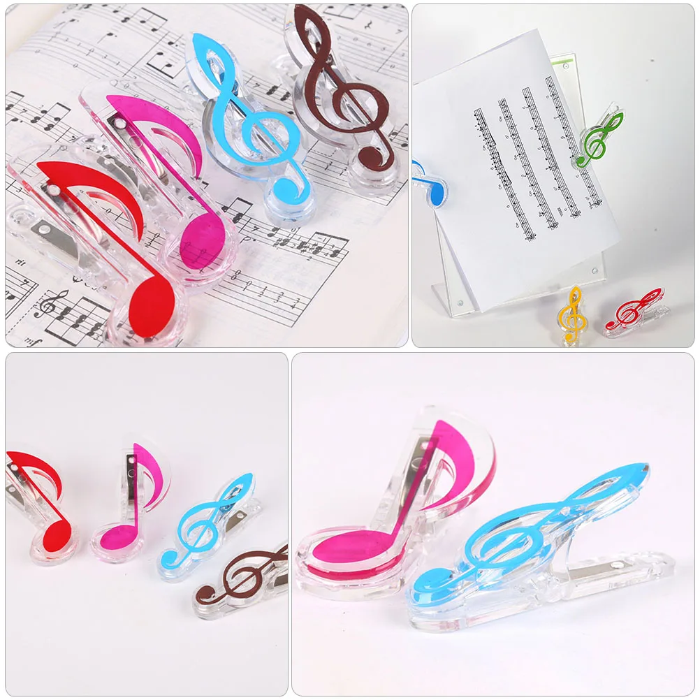 

10 Pcs Sheet Piano Score Clips Book Holder Mark Page with and Plastic Musical Notes for