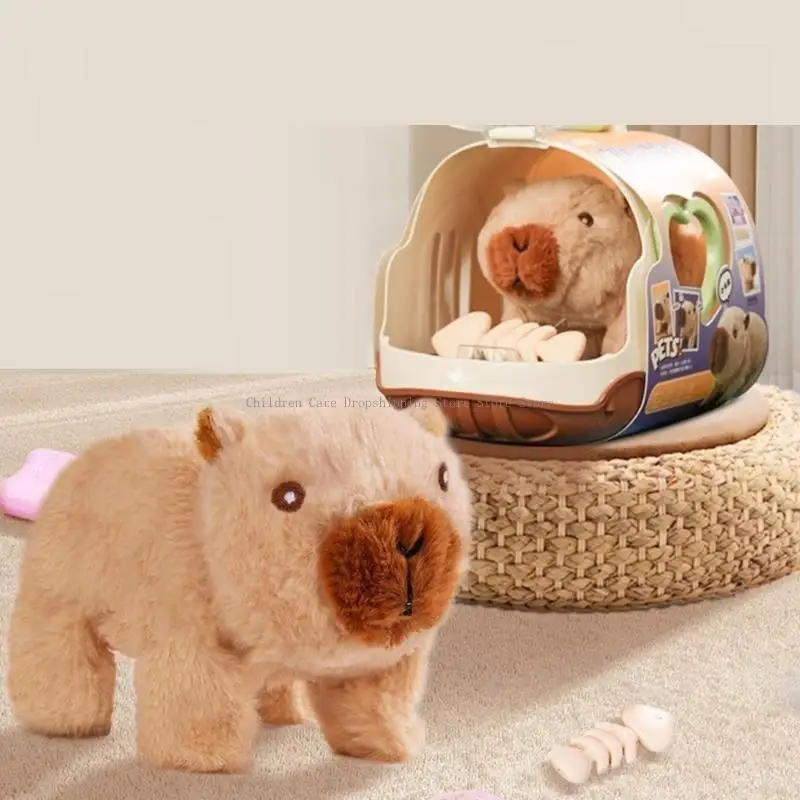 Interactive Capybara Animal Doll Toy para niños Juguete mascota eléctrico suave y suave