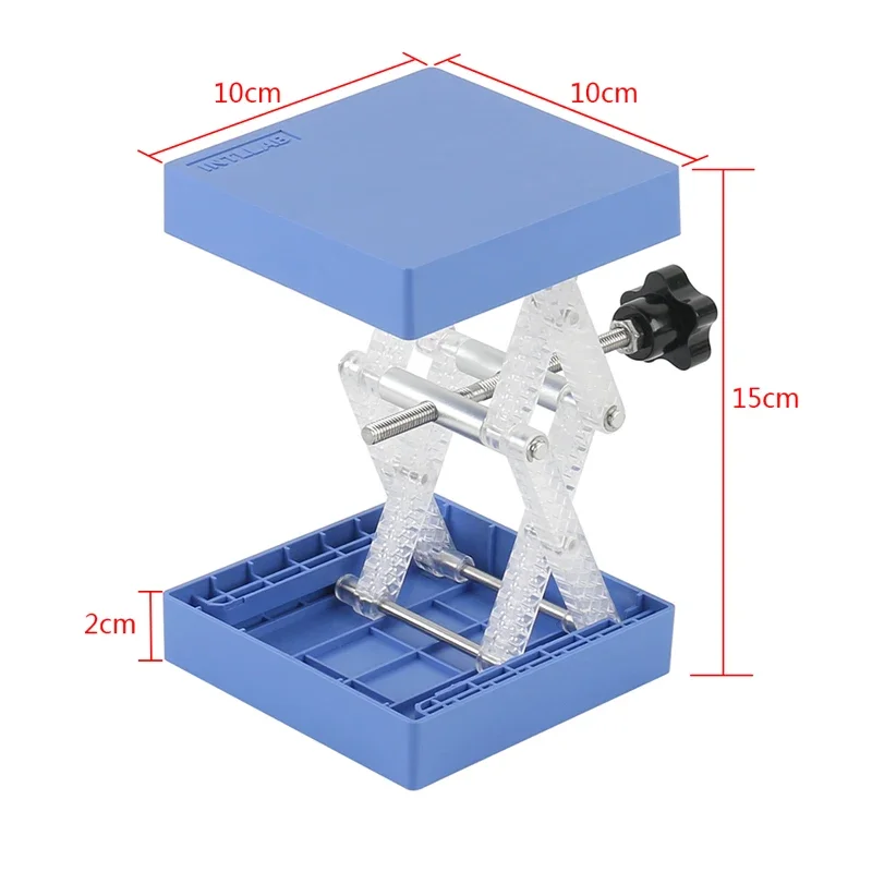 Microscope Laboratory Lifting Platform Stand Rack Scissor Jack Bench Lifter Table Lab 100x100mm For Scientific Experiment