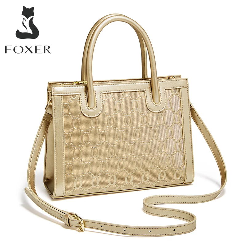 Imagem -06 - Bolsa de Couro Foxer-split Feminina Bolsa de Trabalho Feminina Bolsa Pequena Viajante Luxo Feminino Bolsa de Ombro Tiracolo Alta Qualidade