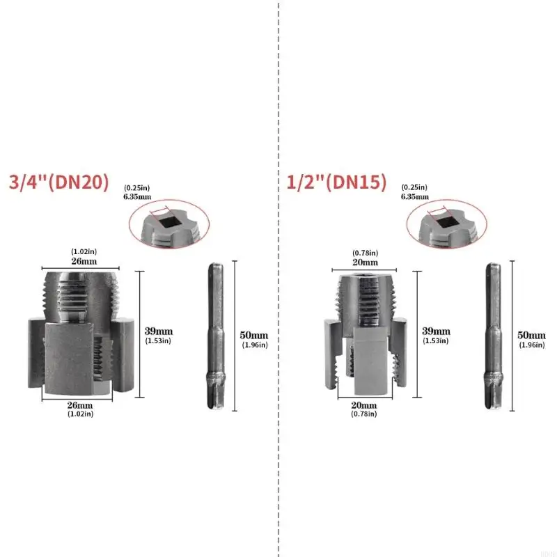 Double Size Carbon Steel Pipes Threader Suitable for Power Drill for Plumbing Maintenance and Construction B03E