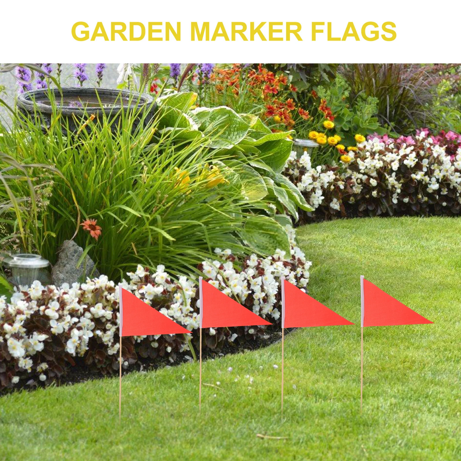 

10pcs Measuring Marker Flags Wood Polyester For Lawn Garden Irrigation Sprinkler Yard Camping Dog Training Landscape Survey