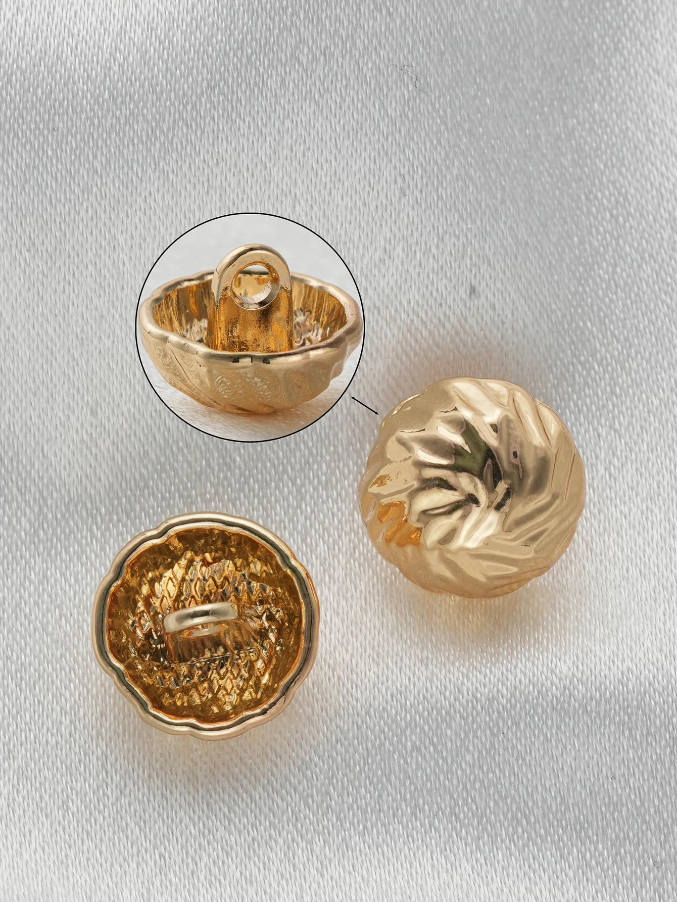 10pcs 10/12mm Vintage Metallic Round Gold Silver Buttons Irregular Shape Small Button Shirt Garment Decorative Buttons view 4