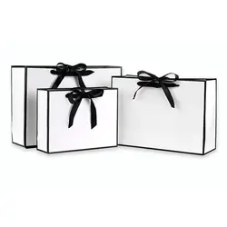 White&Black Gift Bag Creative Large Capacity Multi-size Handhold Shopping Bag Luxury High-quality Packaging Bag Shopping
