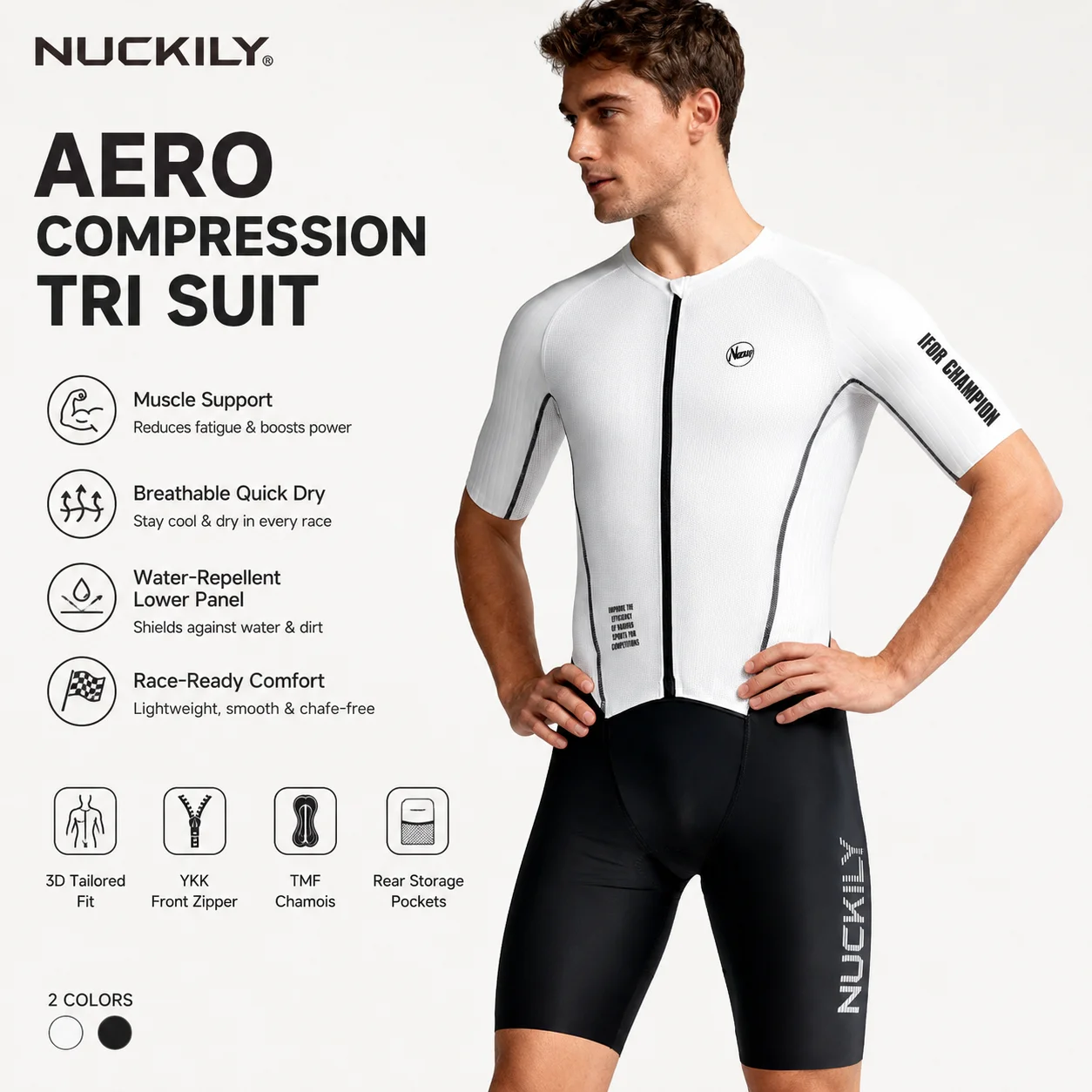 

NUCKILY Men Cycling Bib Shorts 3D Padded 8H Chamois Quick Dry Breathable Anti Slip Reflective Road MTB Bike Shorts