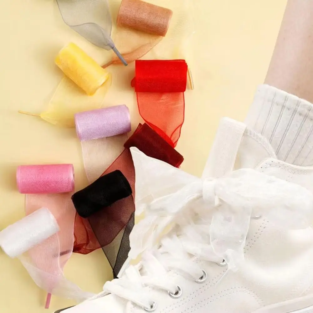 

Новые шнурки из шифоновой пряжи шириной 4 см, кроссовки длиной 120 см, плоские шелковые шнурки, аксессуары для обуви, сменные шнурки