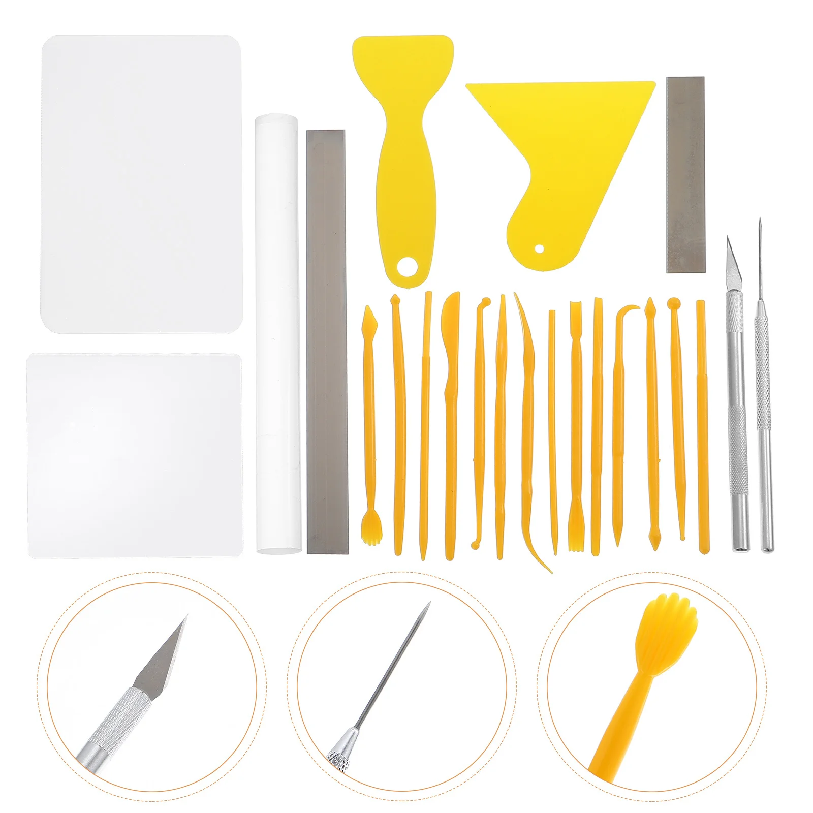 

1 Set Of Pottery Clay Sculpting Tools Light Weight Portable For Diy Polymer Clay Carving Modeling Kids Adults Home Craft Supply