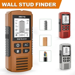 6 in 1 Metal Detector Stud Finder LCD Display Electric Wall Scanner Sensor High Accuracy Wood Stud Find for AC Live Wire Cable