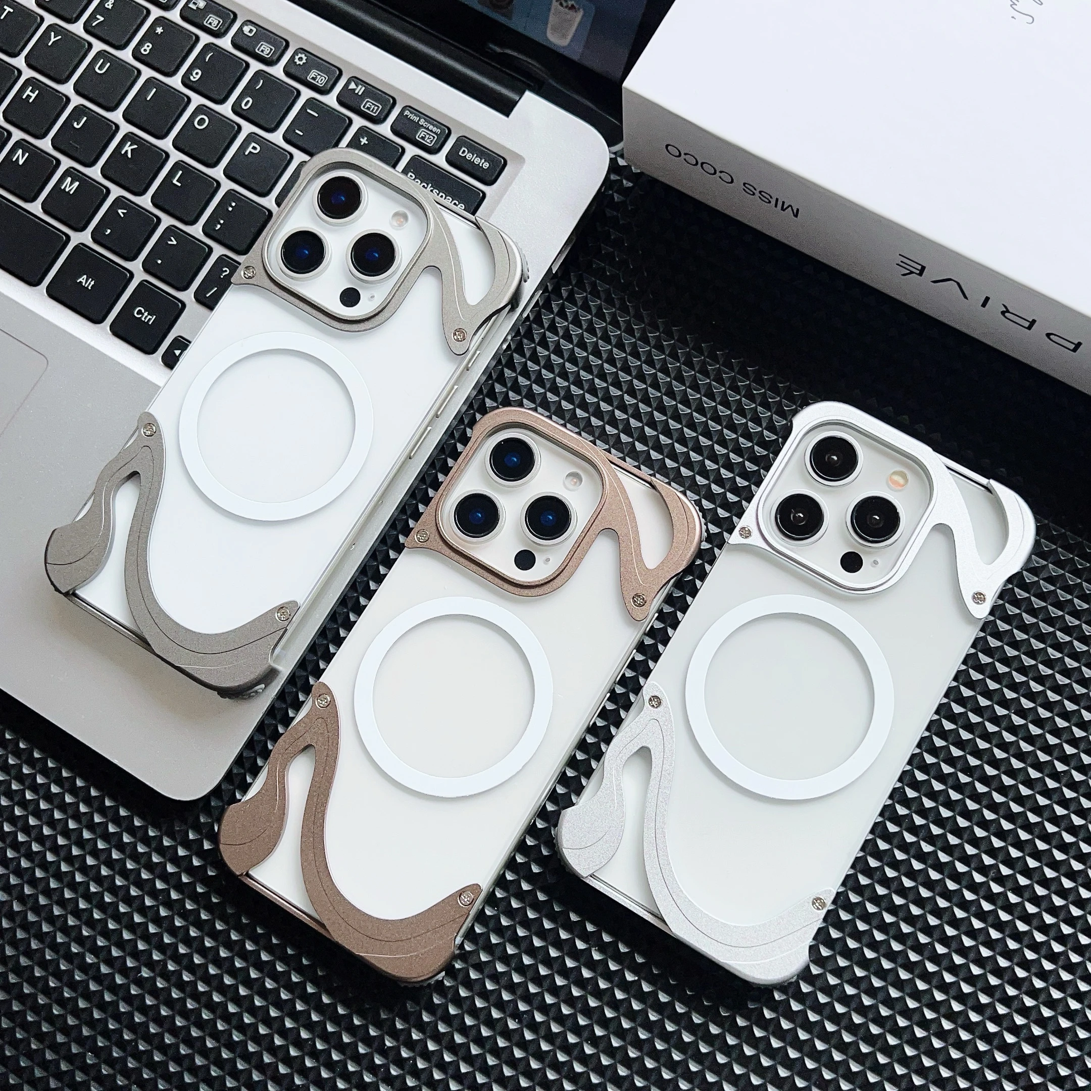 

For iphone 16 15 Promax Frameless Magnetic Dolphin Metal Anti Drop Protective Case ,iPhone 15 16 Pro Anti Drop Phone Case