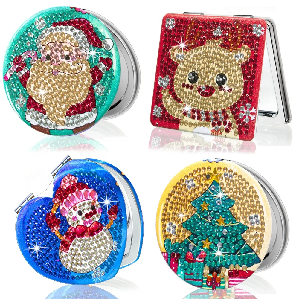 

1, рождественский художественный набор для алмазной живописи своими руками, компактное портативное складное карманное зеркало