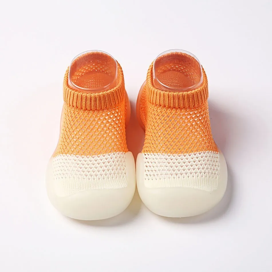 Toddler First Walkers Shoes Girl knitting Cotton Elastic Shoes Newborn Soft Non Slip Solid Color Simplicity Socks Shoes 0-3Years