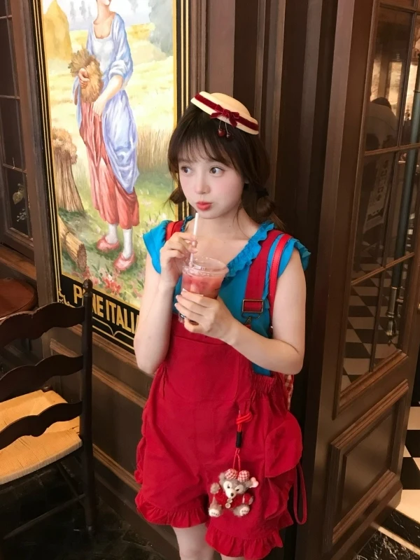 Ensemble haut et pantalon à nœud mignon pour femmes, costume deux pièces Dopane Sle, Look étudiant