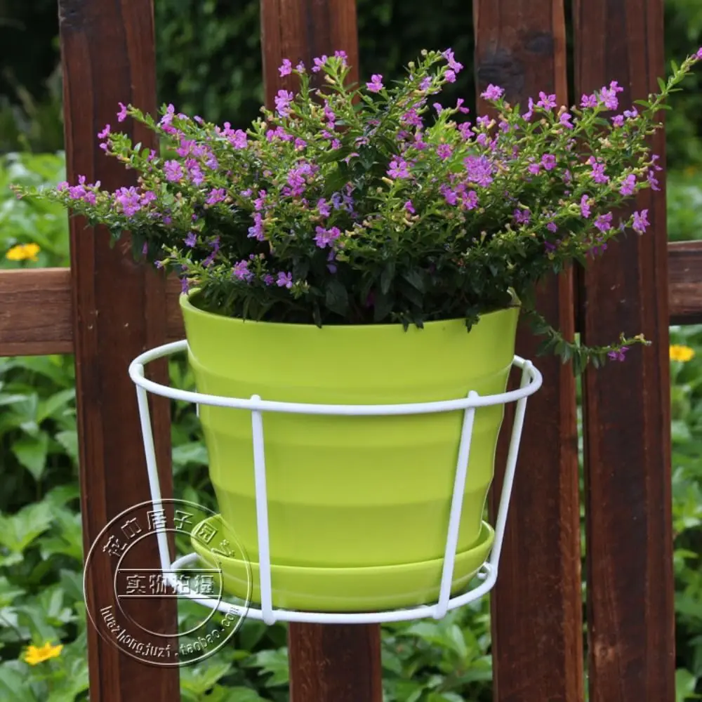 Simple Iron Flower Pot Stand Round Wall-Mounted Potted Plant Hanging Bracket Hanging Type Flower Pot Holder Balcony