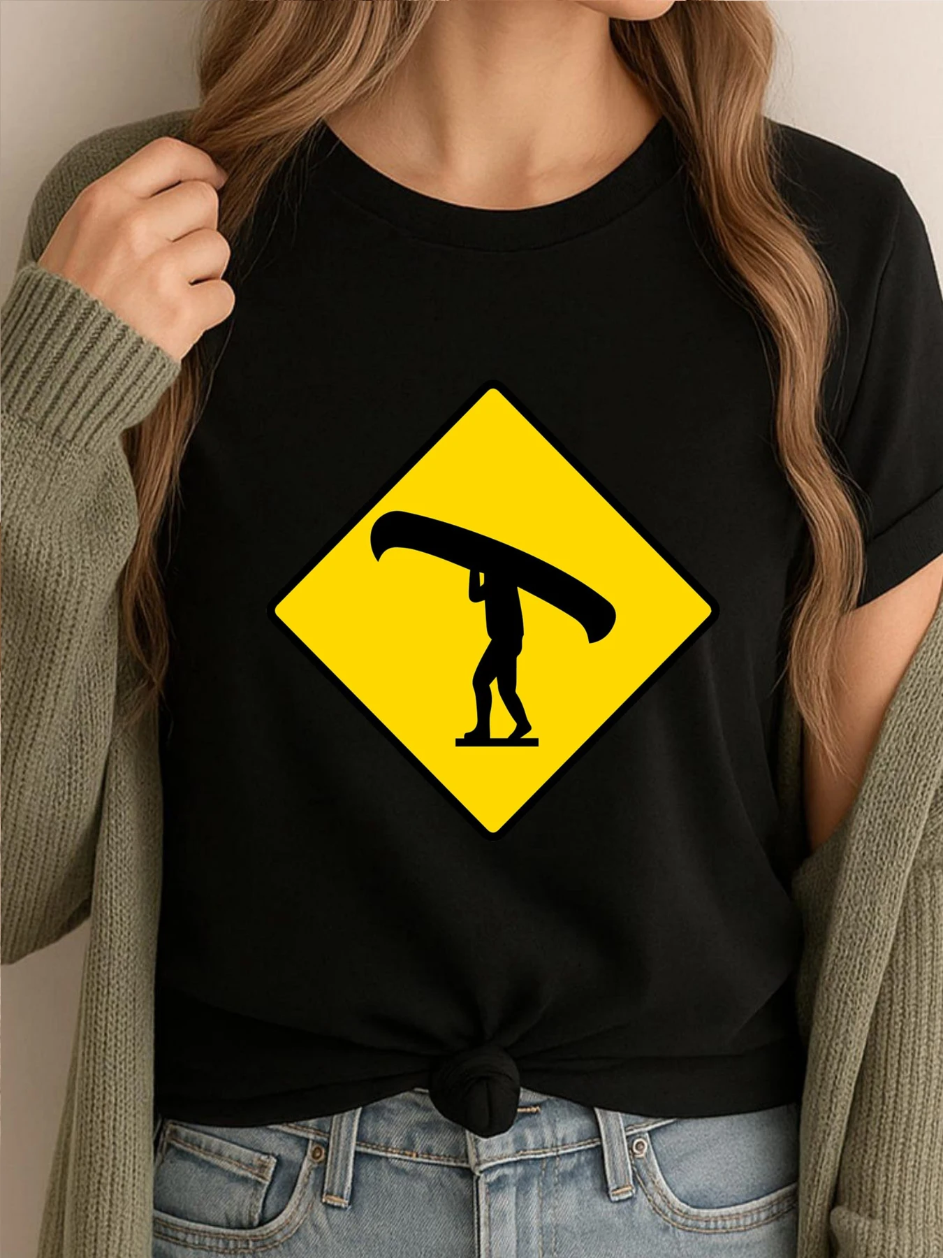 

Canoe Portage Symbol Clothing Oversized T Shirt Female New In Tops And T-Shirts Printed Clothes Chinese Style