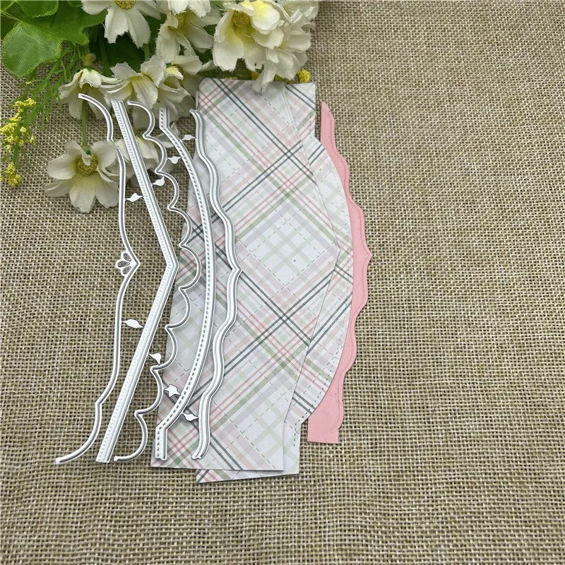 5pcs/Set Edges Lace Border Dies Metal Cutting Dies Stencils For DIY Scrapbooking Decorative Embossing Handcraft Template